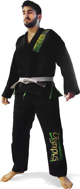 Brazilian Jiu-Jitsu Uniform Olympus Black 550 gr Pearl (Extra Pants without Logo)