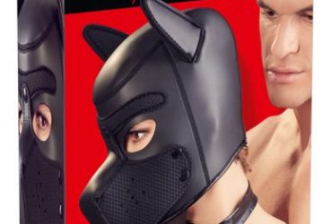 Dog Mask Faux Leather Black