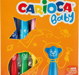 Carioca Baby Πλενόμενοι Μαρκαδόροι Ζωγραφικής Χονδροί σε 12 Χρώματα Teddy Markers