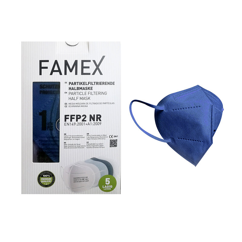 Μάσκα Προστασίας Famex FFP2 NR Μπλε Σκούρο 10τεμ.