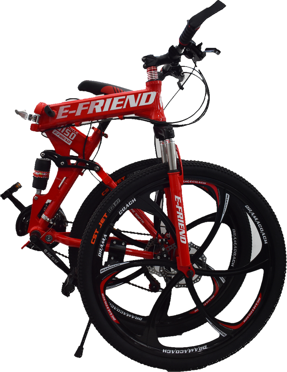 Sport E-Friend NNS008 26" Κοκκινο Σπαστο Mountain Bike με 21 Ταχυτητες και Δισκοφρενα