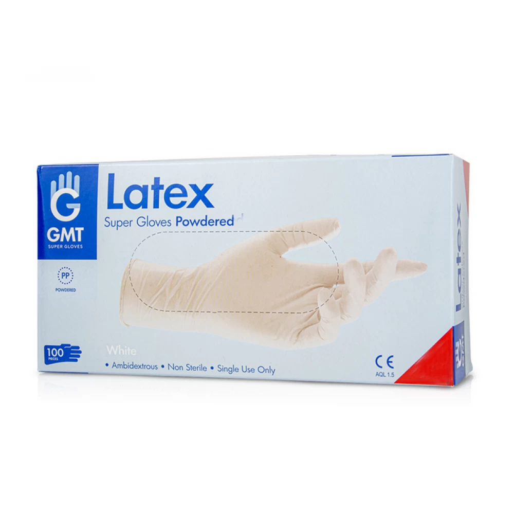GMT Εξεταστικά Γάντια Μιας Χρήσης Latex Με Πούδρα 100τμχ