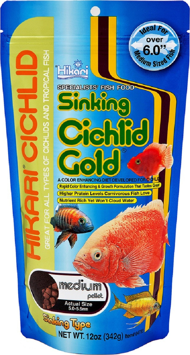HIKARI sinking cichlid gold medium pellets 342g
