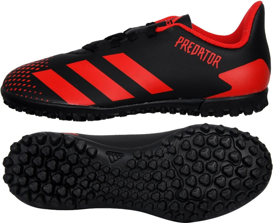 Adidas Παιδικά Ποδοσφαιρικά Παπούτσια Predator 20.4 Turf με Σχάρα Μαύρα