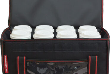 Ισοθερμικη τσαντα Delivery Καφε Θερμοσακος για Μεταφορα εως 8 καφε η 24 λιτρα με κοκκινη ριγα