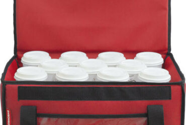 Τσαντα Delivery Ισοθερμικη Μεταφορας καφε Θερμοσακος εως 11 + 2 καφε η 40 λιτρα σε κοκκινο χρωμα