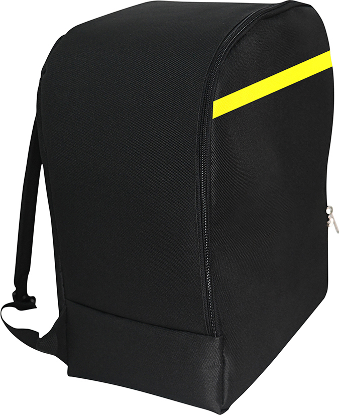 Ισοθερμικη Τσαντα Delivery Πλατης (Backpack) – Θερμοσακος Πλατης Μεταφορας Φαγητου S Μαυρος Με Ανακλαστικη Λωριδα Κιτρινη