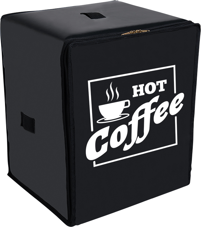 Κουτί Delivery – Μεταφορας KG Μικρο Μαυρο (Μ36xΠ34xΥ44)- Σταμπα Coffee 3
