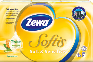Zewa 6 Χαρτομαντηλα Softis Soft & Sensitive 4 φυλλα