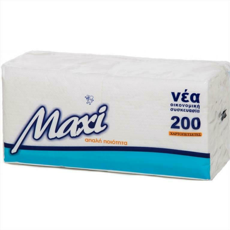 Maxi 200 Χαρτοπετσετες Λευκες 28x30cm