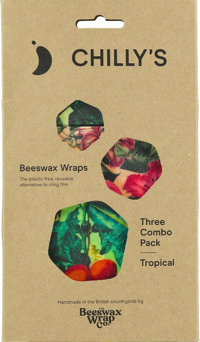 CHILLY'S Beewax Wrap Tropical Κερομάντηλα Για Τρόφιμα Με Τροπικά Σχέδια 3 τεμάχια