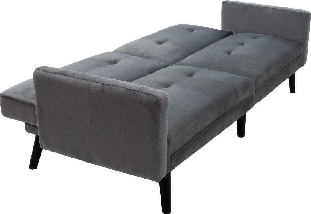 Γωνιακός καναπές κρεβάτι με σκαμπό Dream pakoworld γκρι-ασημί βελούδο 209×87-195×80εκ