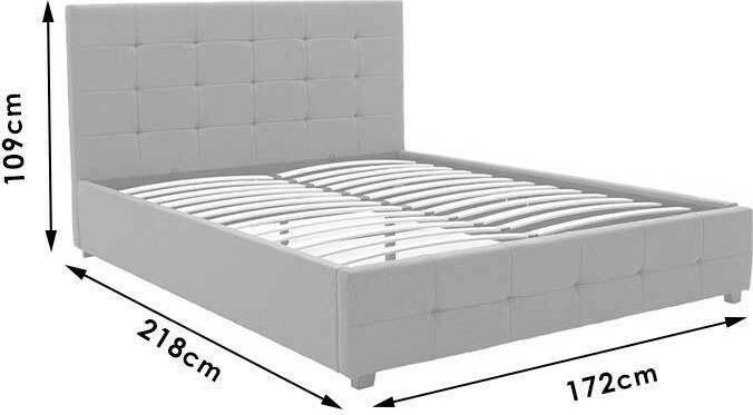 Κρεβάτι Roi pakoworld διπλό 160×200 PU μαύρο ματ + αποθηκευτικό χώρο