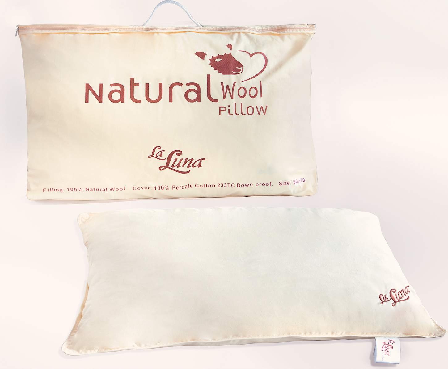 Μαξιλάρι Ύπνου Μάλλινο La Luna Wool Natural