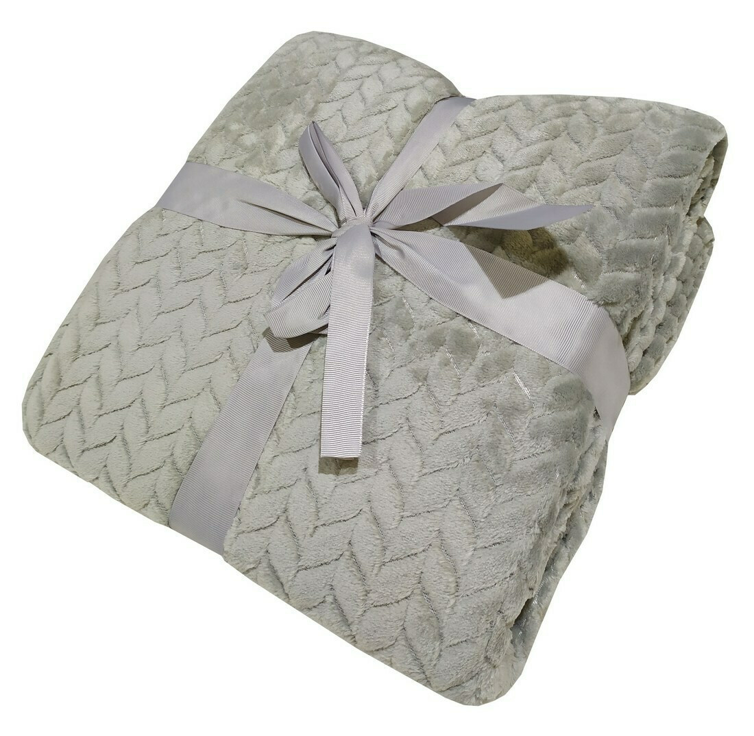 Κουβέρτα Le Blanc Velour Flannel Light Grey Διπλή 200×220 400gsm