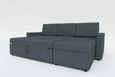 Γωνιακός Καναπές Κρεβάτι με Αποθηκευτικό Χώρο Ravenna Ύφασμα 222×155εκ. ΓΚΡΙ