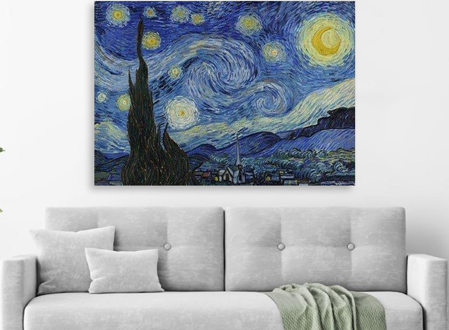 Αντίγραφο σε καμβά Starry night Vincent Van Gogh πίνακας ζωγραφικής