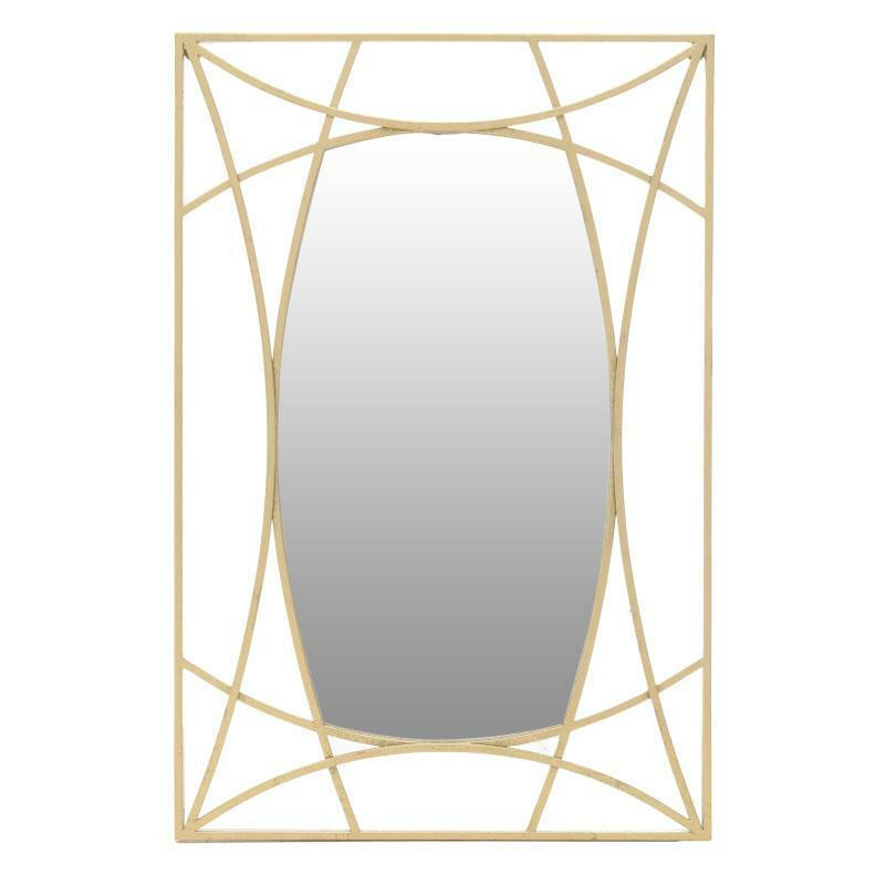 Καθρέπτης Τοίxου Μεταλλικός Gold 60x3x90 Inart