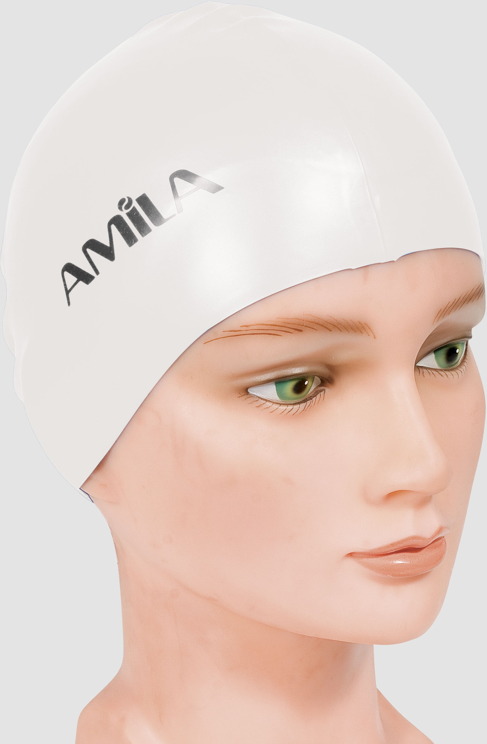 Σκουφάκι Κολύμβησης AMILA Medium Hair Λευκό