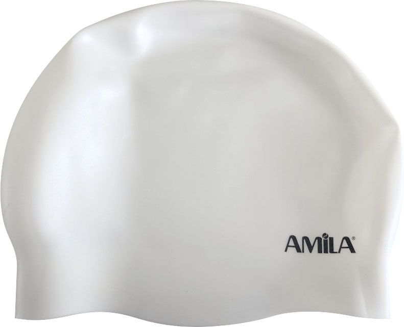 Σκουφάκι Κολύμβησης AMILA Medium Hair HQ Λευκό
