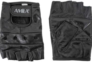 Γάντια Άρσης Βαρών AMILA Δέρμα Nappa Μαύρο S