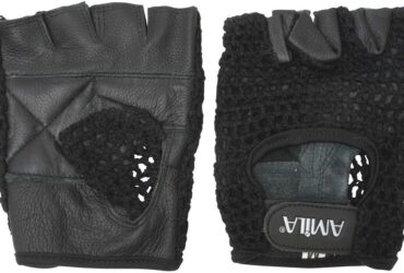 Γάντια Άρσης Βαρών AMILA Δέρμα Nappa Πλεκτό Μαύρο S