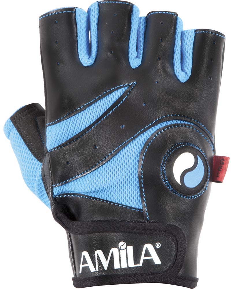 Γάντια Άρσης Βαρών AMILA Amara PU Μπλε/Μαύρο L