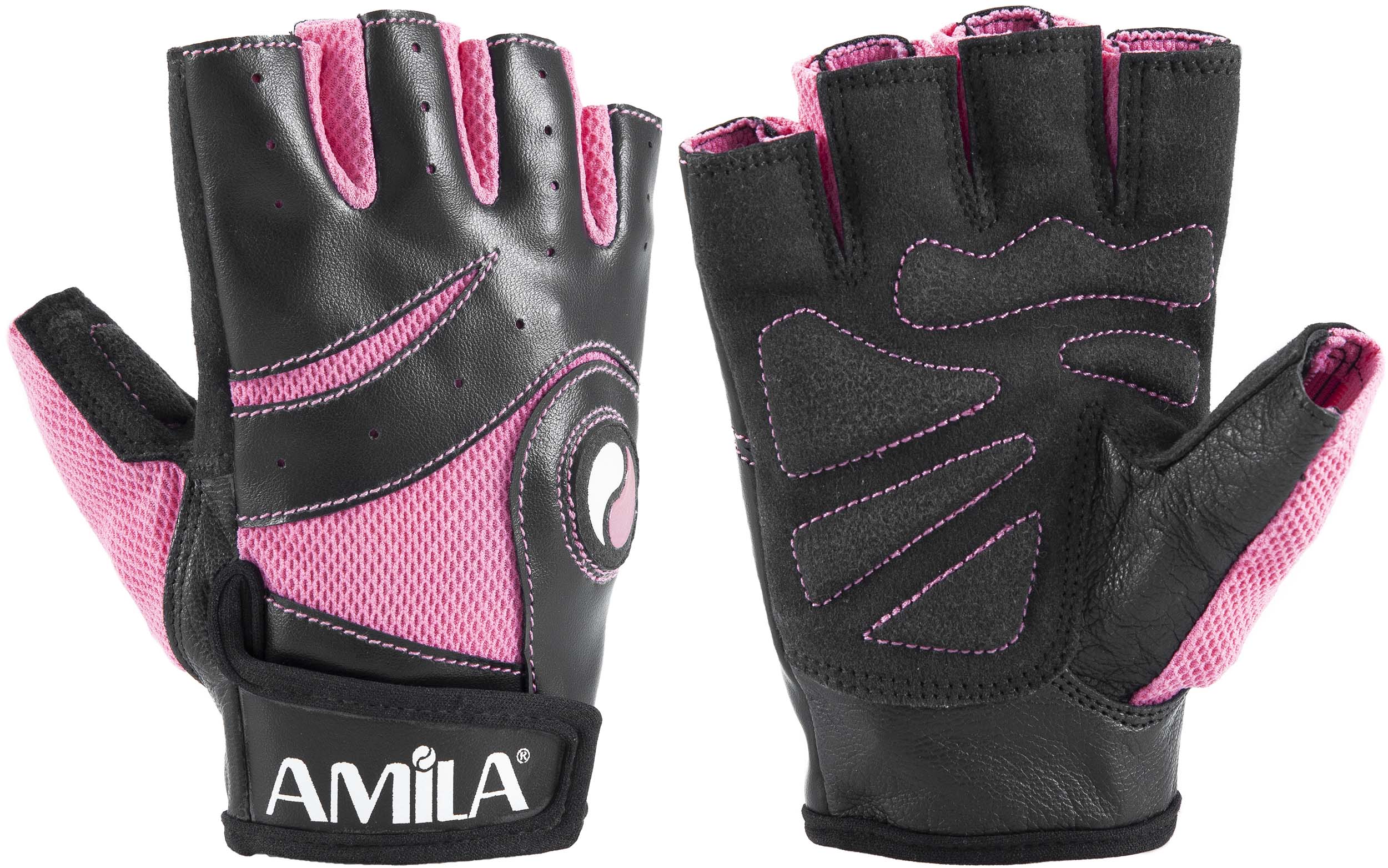 Γάντια Άρσης Βαρών AMILA Amara PU Ροζ/Μαύρο S