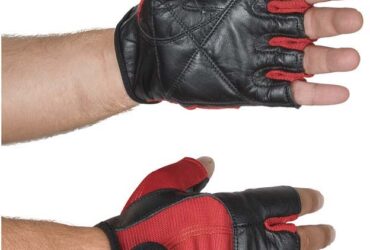 Γάντια Άρσης Βαρών AMILA Δέρμα Τράγου Κόκκινο S
