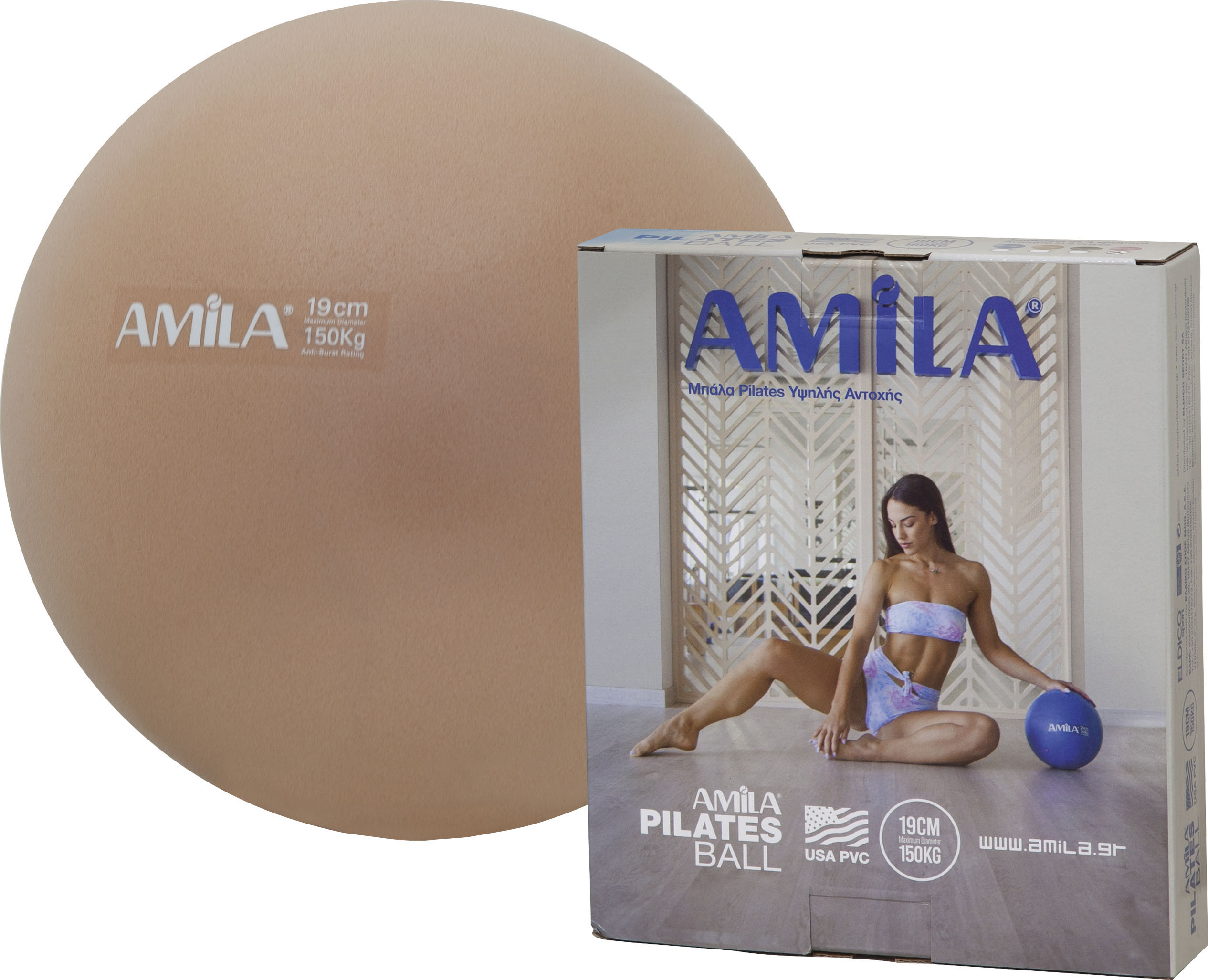 Μπάλα Γυμναστικής AMILA Pilates Ball 19cm Χρυσή