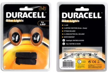 Bicycle Lights Set Duracell Front + Rear 1 Led 00919