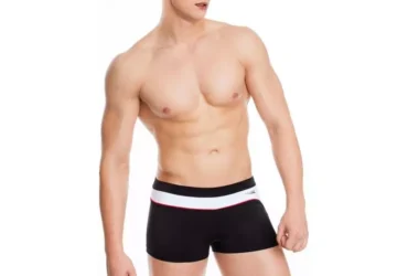Aqua-Speed Grant M men's swimming shorts black and white 15 410