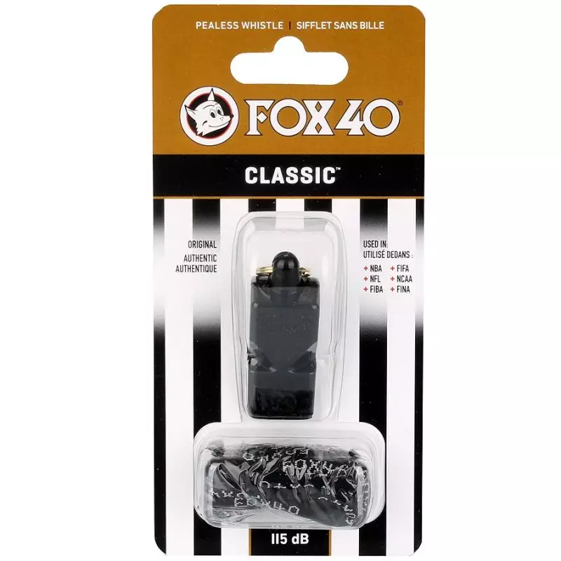FOX Classic whistle + string 9901-0008 black