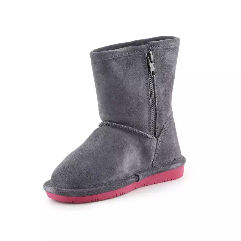 BearPaw Emma Toddler Zipper Jr 608TZ-903 Charcoal Pomberry winter shoes