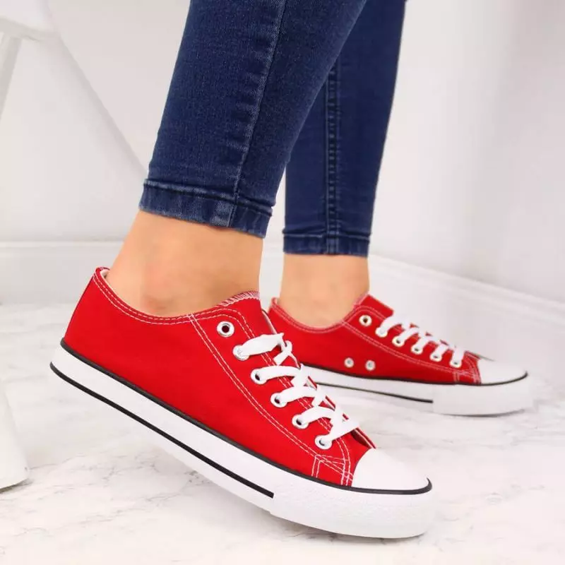 Textile low sneakers Atletico W ATC266H red