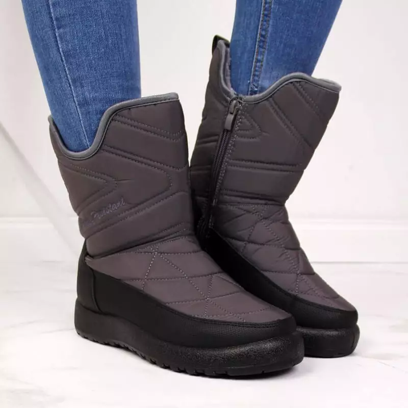 Gray NEWS W EVE309B waterproof snow boots