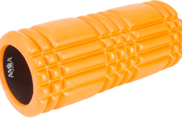 AMILA Foam Roller Plexus Φ14x33cm Πορτοκαλί/Μαύρο