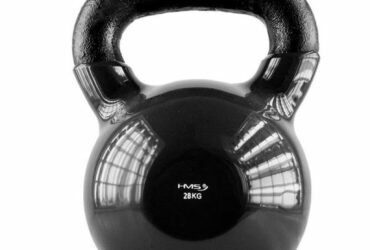 Kettlebell iron covered with vinyl HMS black KNV28