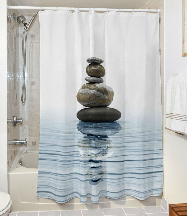 Κουρτίνα μπάνιου Zen Stones Art 3068 190×180 Εμπριμέ Beauty Home