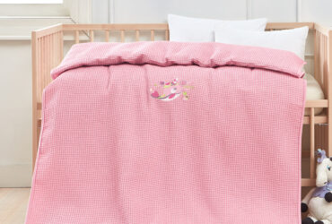 Κουβέρτα πικέ με κέντημα Art 5301 80×110 Ροζ Beauty Home