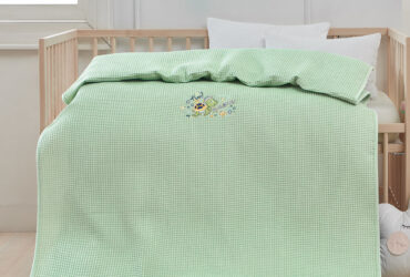 Κουβέρτα πικέ με κέντημα Art 5312 80×110 Λαχανί Beauty Home