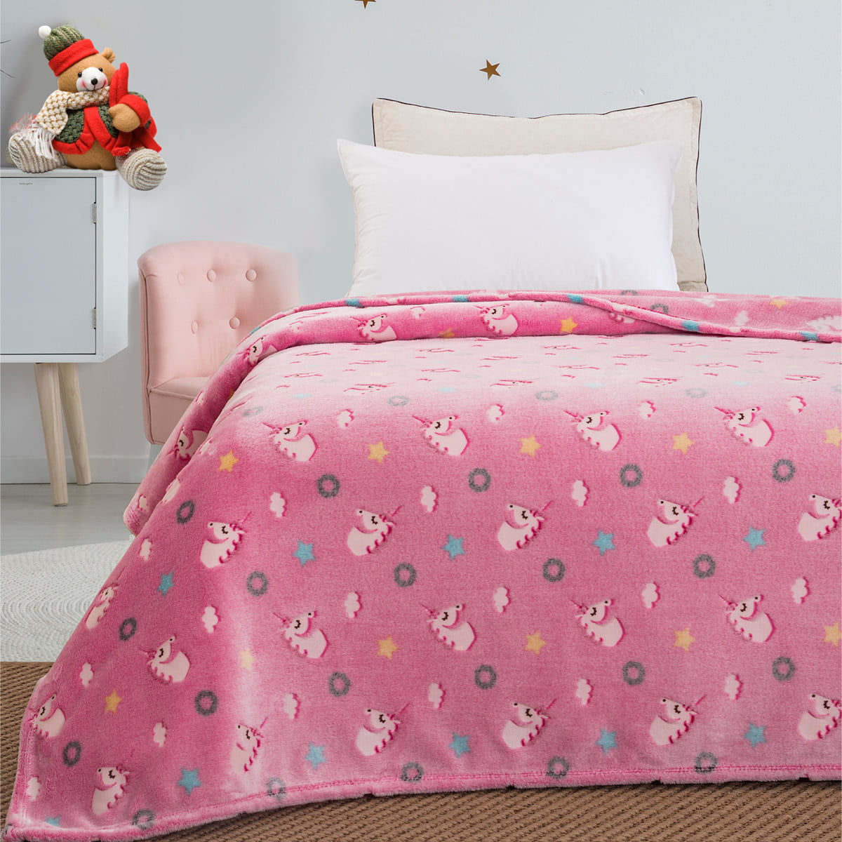 Κουβέρτα μονή φωσφορίζουσα Art 6093  160×220 Ροζ Beauty Home