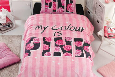Σετ κουβερλί μονό Pink Art 6113  160×240  Ροζ Beauty Home