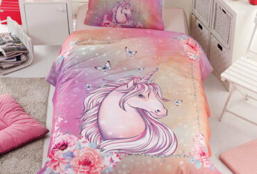 Σετ σεντόνια μονά Unicorn Art 6114  165×240  Ροζ Beauty Home