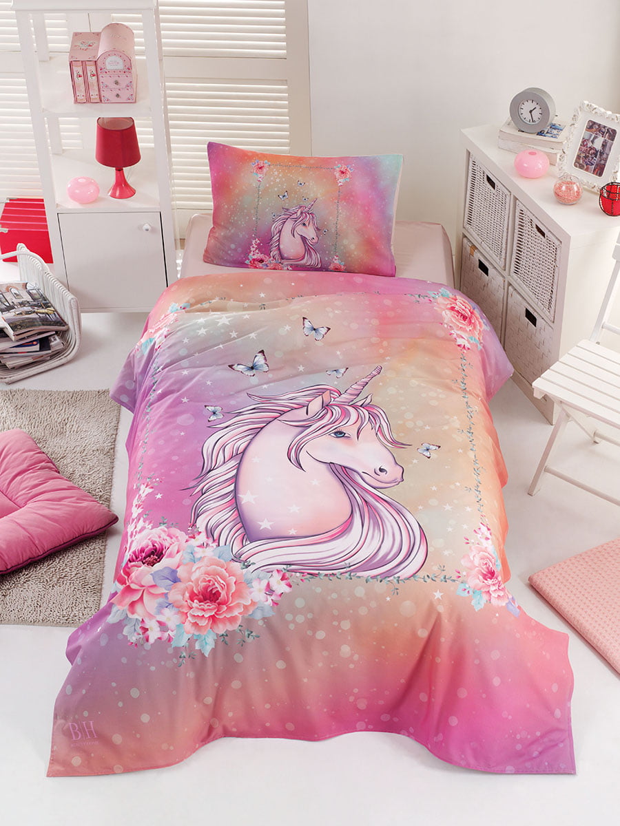 Σετ παπλωματοθήκη μονή Unicorn Art 6114  160×240  Ροζ Beauty Home
