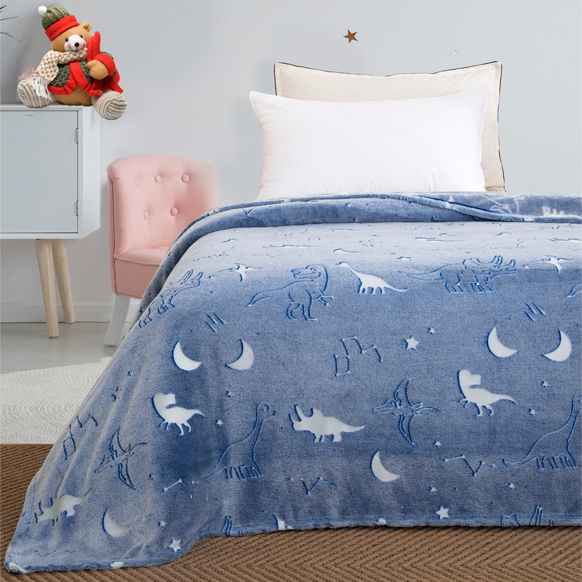 Κουβέρτα μονή φωσφορίζουσα Art 6128  160×220 Γαλάζιο Beauty Home