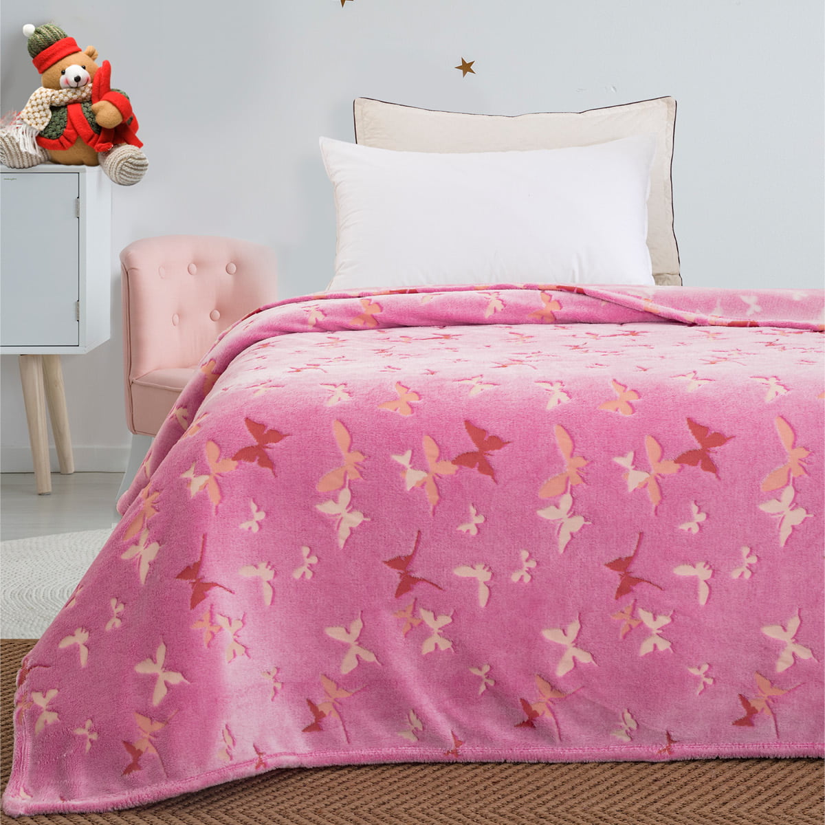 Κουβέρτα μονή φωσφορίζουσα Art 6138  160×220 Ροζ Beauty Home