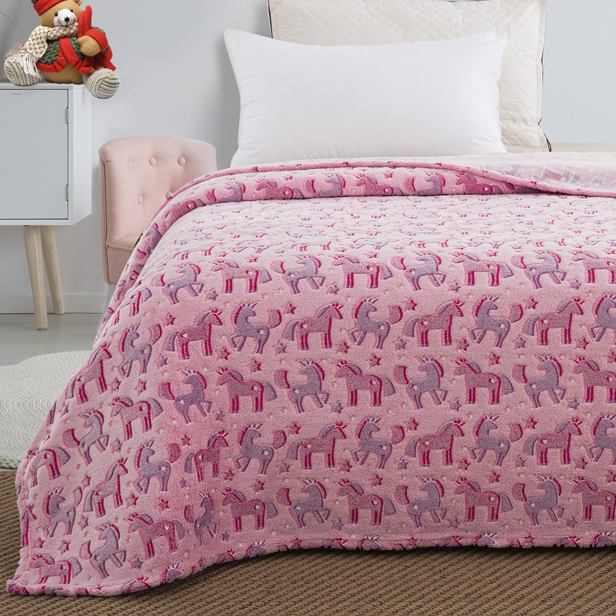 Κουβέρτα μονή φωσφορίζουσα Art 6148 160×220 Ροζ Beauty Home