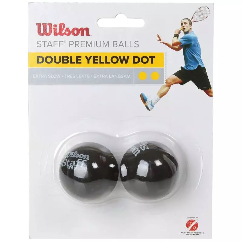 Wilson Staff Squash Double Yellow Dot Ball WRT617600