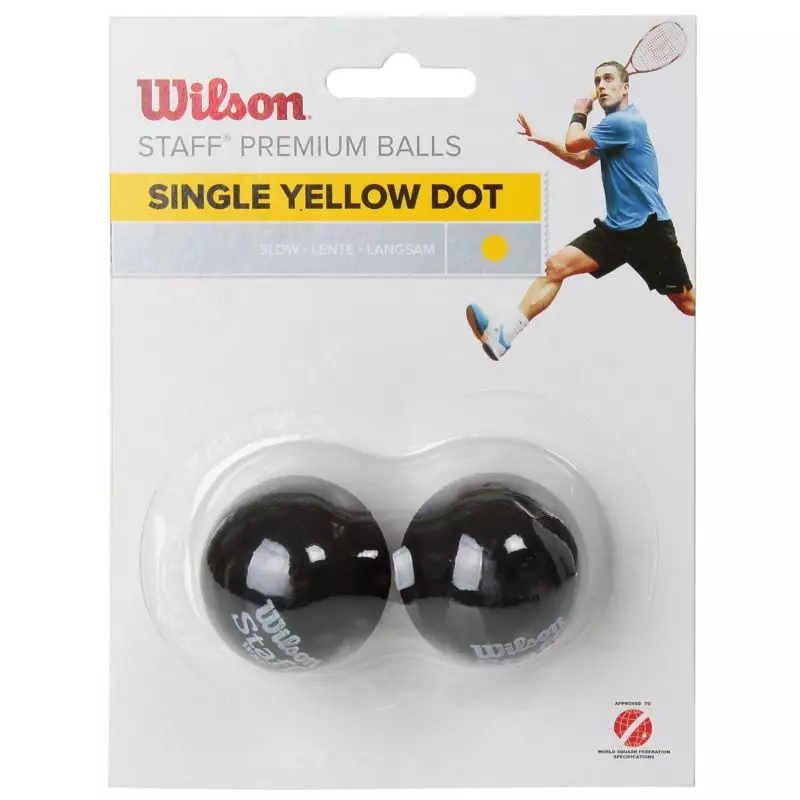 Squash balls Wilson Staff Squash Yellow Dot 2 Pack Ball WRT617800